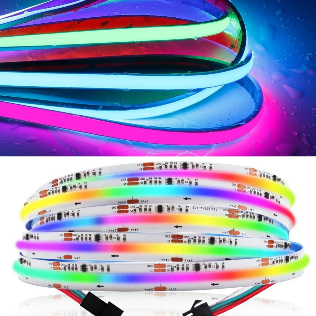 720leds/m WS2811 RGBIC Addressable Flexible COB Light LED Strip Floor Room Decor