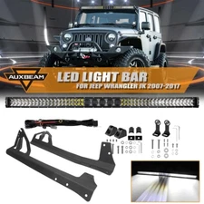 5D PRO 52" LED Light Bar Lens Shooter+Mount Bracket for Jeep Wrangler JK 2007-17