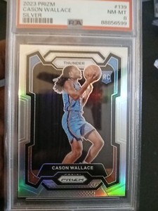 2023 PANINI PRIZM CASON WALLACE SILVER RC ROOKIE #139 PSA 8 