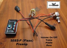 TONE MONSTER SEB3-P Guitar Bass Piezo Bridge Preamp 3B EQ Custom Builds