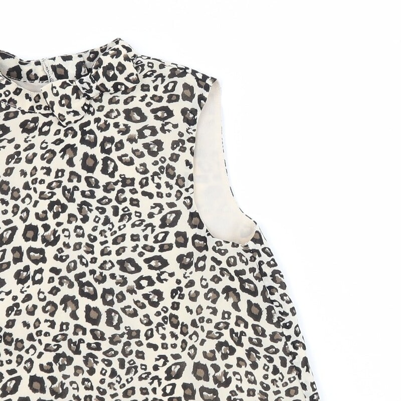George Girls Green Animal Polyester blend Tank Size 5-6 Years High Neck Zi image 7