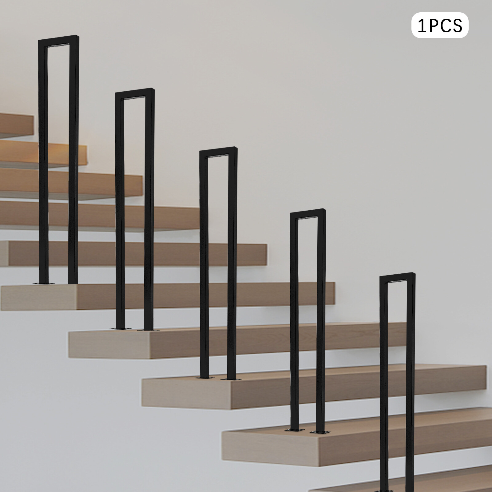 1m U-shaped Metal Stair Handrail for Indoor or Garden Use