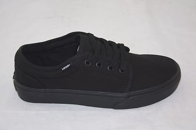 low top vans all black