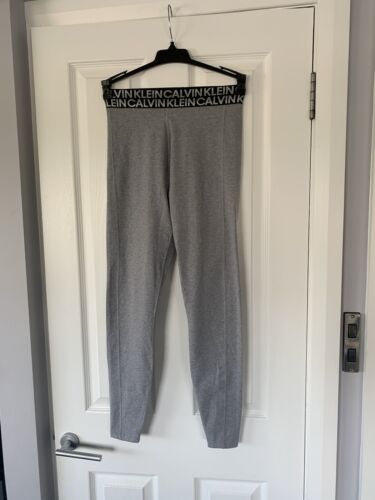 calvin klein grey cotton stretch gym leggings size s - Afbeelding 1 van 6