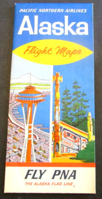 VTG Alaska Flight Map 12x36'' Pacific Northern Airlines The Alaska Flag Line PNA