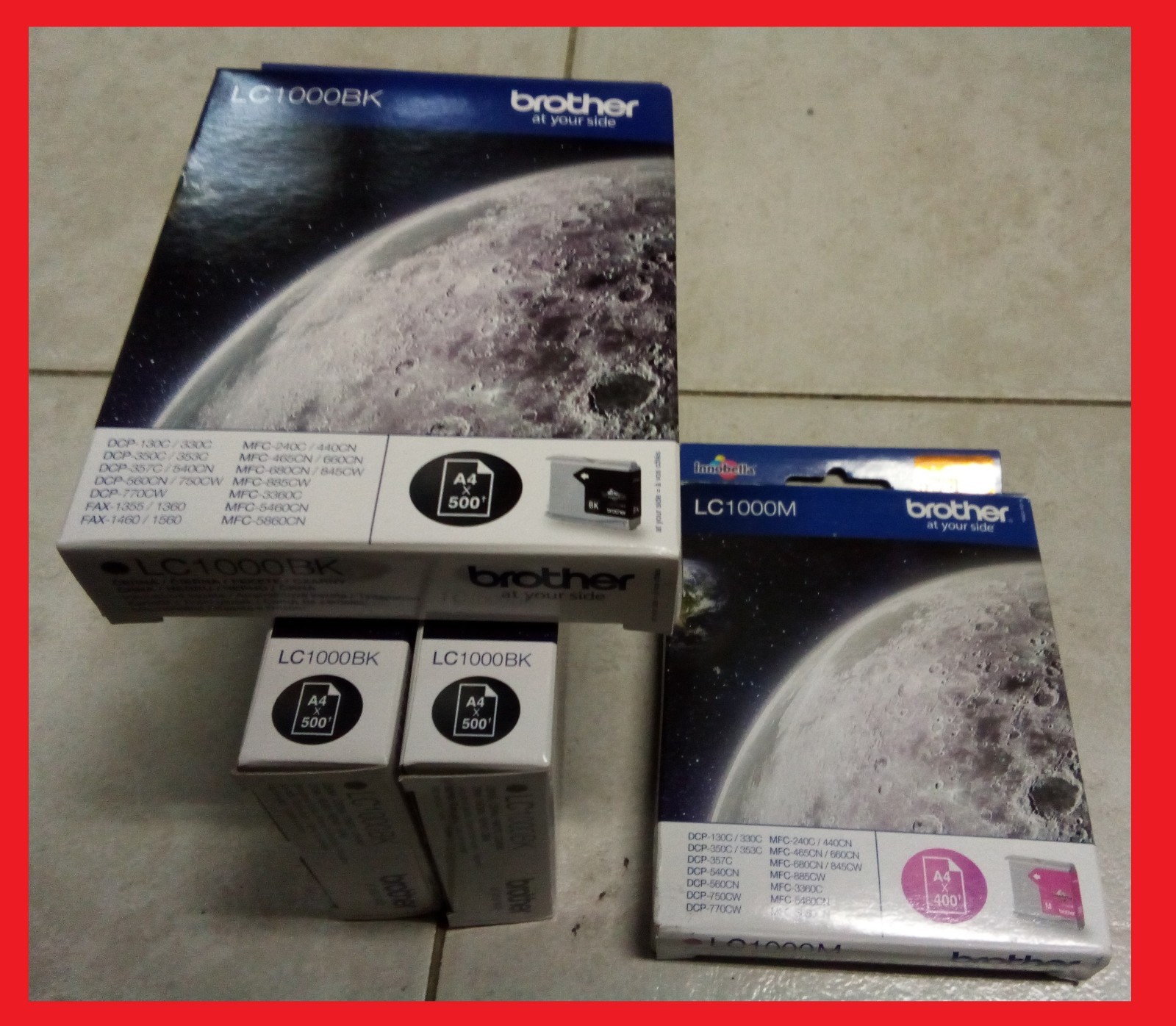 KIT da 4 cartucce BROTHER 3 x LC1000BK 1000M