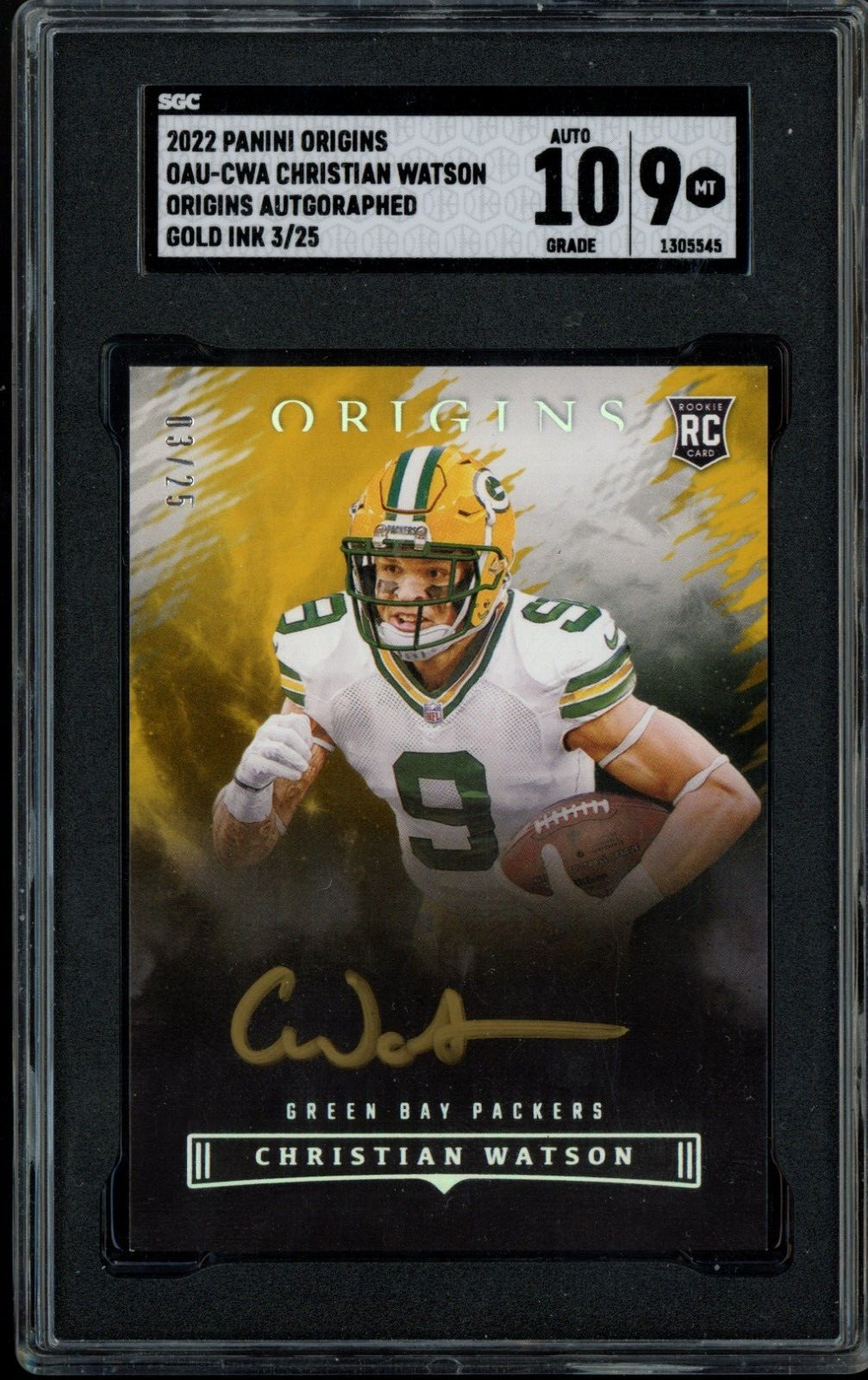 Christian Watson Panini Origins Origins Autographs #OAUCWA Gold Ink