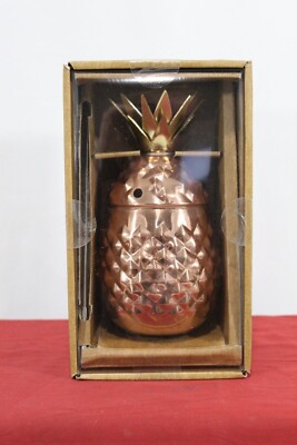 *NEW Cambridge Pineapple Tumbler with Stainless Steel Straw 24 oz 3 pcs