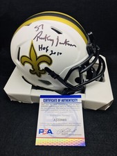 RICKEY JACKSON Signed Mini Helmet “HOF 2010” LUNAR PSA COA NO Saints Autographed