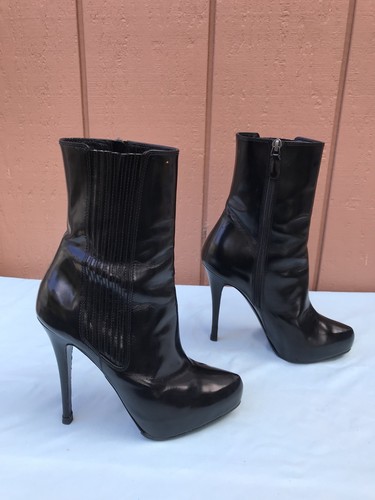 $795 RARE Barbara Bui 38 US 7.5 - 8 Black Leather Zipper Ankle Boot Bootie AX - 第 1/9 張圖片
