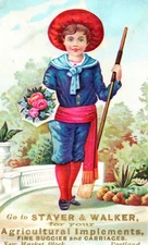 1880's-90's Staver & Walker Agricultural Implements Buggies 4 Card Set F47