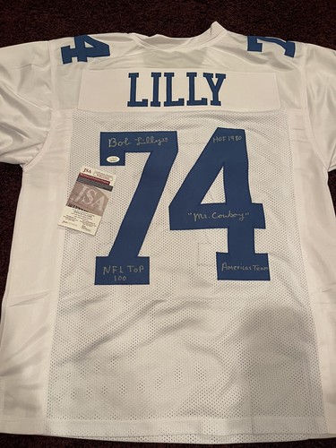 Bob Lilly SIGNED DALLAS COWBOYS Stat JERSEY W/ 4 Inscriptions JSA Witness - Picture 2 of 4