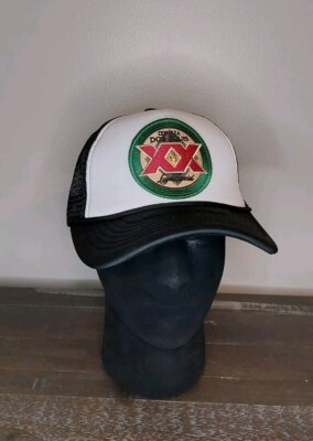 Dos Equis Beer Embroidered On Black And White Foam Trucker Adjustable Hat
