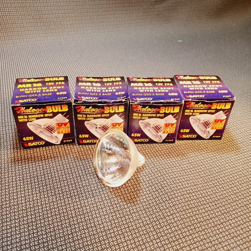 4 X SATCO S1969 MR16 12V FPA HALOGEN BULB 65 WATTS SPOT W/LENS BI-PIN GX5.3 BASE