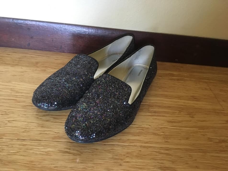 Barely Worn Lands End Big Girl Size 7 Multi-Colored Glitter Dress Up Flats  Shoes | eBay