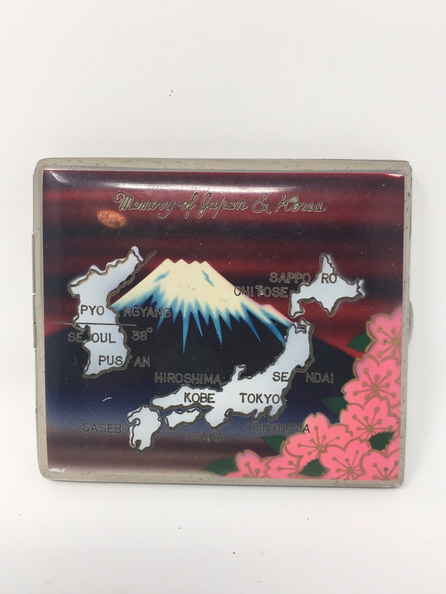 Vintage Cigarette Case Memory of Japan and Korea from Korean War Times