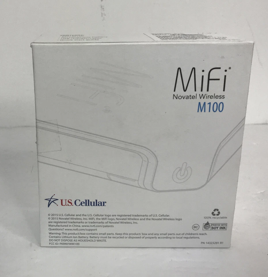 NovAtel Wireless MiFi M100 US Cellular 4G LTE Mobile WiFi Hotspot Usado Foto 3 de 4