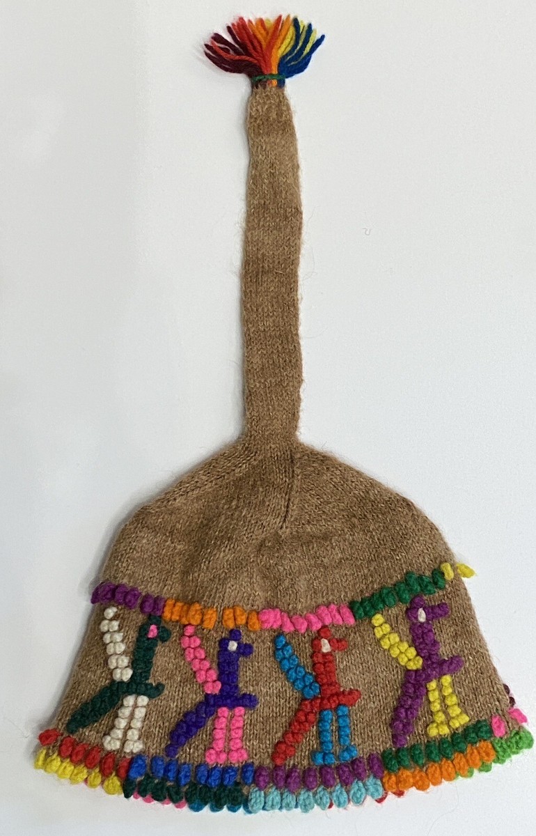 Vintage Peruvian Hat antique bolivian hat, handwoven wool , traditional hat  main image 2