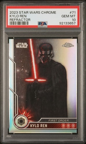 Kylo Ren - 2023 Star Wars Chrome Refractor #71 (Read) PSA 10