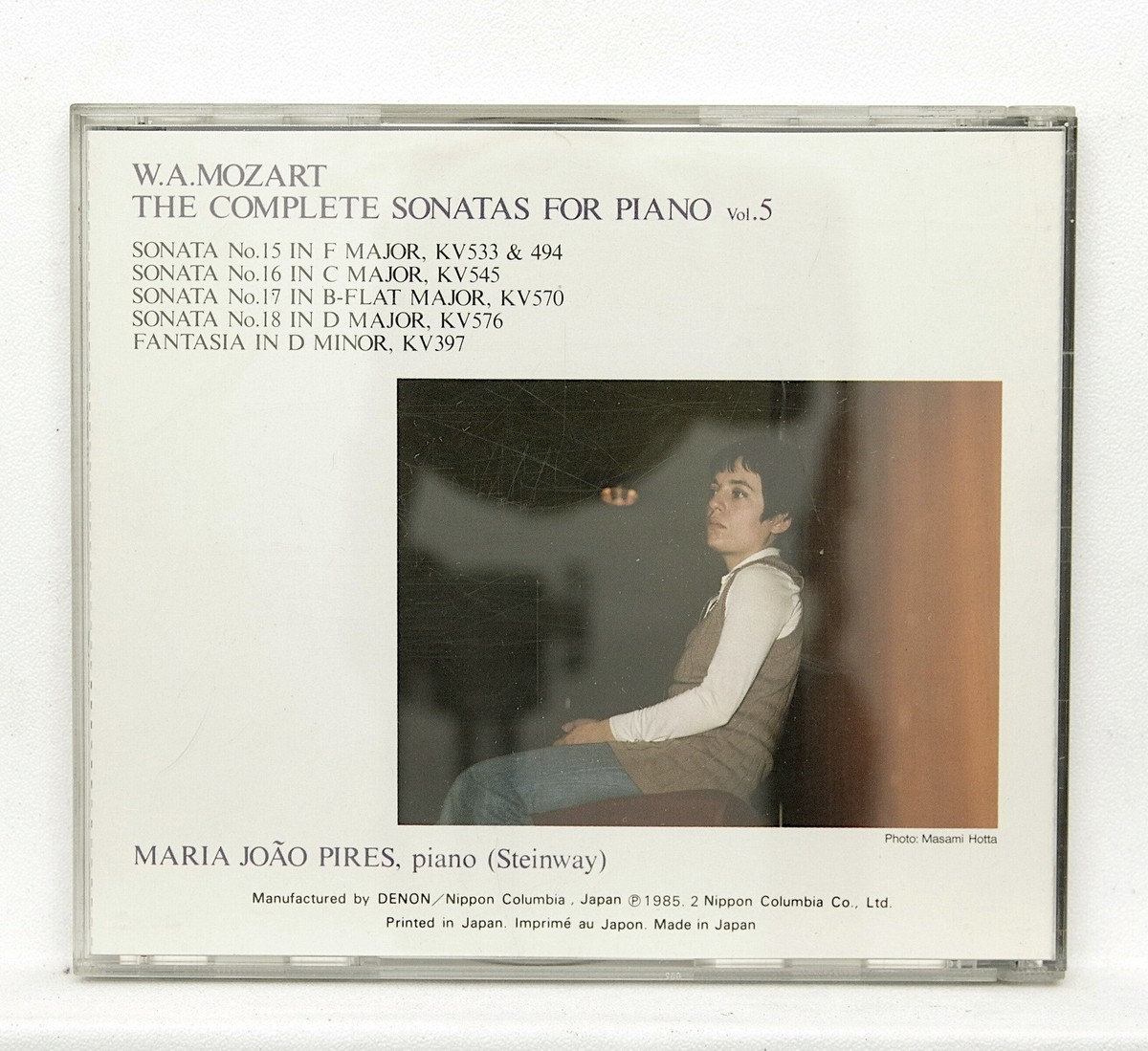 MARIA JOAO PIRES ⸺ MOZART The sonatas for piano Vol.5 ⸺ DENON CD