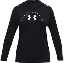 Under Armour Girls 7-20 Tech Graphic Long-Sleeve Hoodie Black Size X-Large NEW