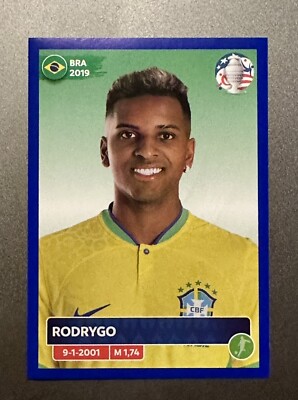 【50シリ】Panini Immaculate／ロドリゴルーキーカード！ 2024 Panini Copa America Sticker Rodrygo #BRA17 Blue