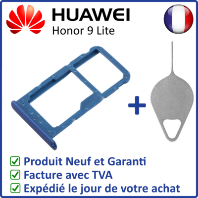 Tiroir Double SIM + MicroSD Bleu Pour Huawei Honor 10 Lite – Neuf Avec Outil