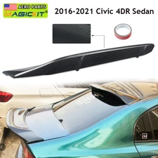 R STYLE TRUNK SPOILER WING CARBON FLASH FOR 2016-2021 HONDA CIVIC SEDAN DUCKTAIL