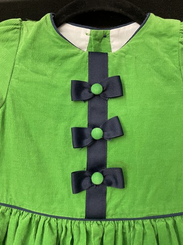 Bailey Boys Classics Dress Girls Green Blue Size 5 Button Back - Picture 2 of 11