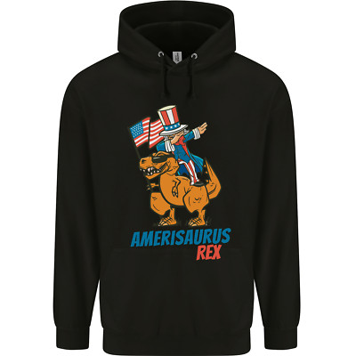 Amerisaurus T-Rex Dabbing Uncle Sam USA Kinder Kids Hoodie