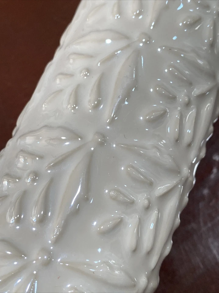 Ceramic Textured Floral Pattern Embossed Shiny Baking Rolling Pin Wooden Handles - Image 4 of 4