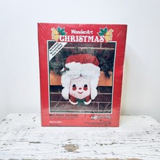 Vintage WonderArt Christmas Craft Kit Mrs Claus K136 Aunt Lydia's Yarn Sealed