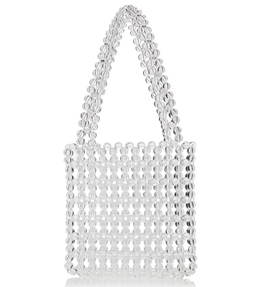 SwankySwans Masie Acrylic Beaded Clear Mini Tote Evening Bag - One Size