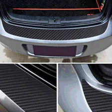 Carbon Fiber Car Rear Bumper Trunk Protector Corner Trim Sticker 100cm x 9cm