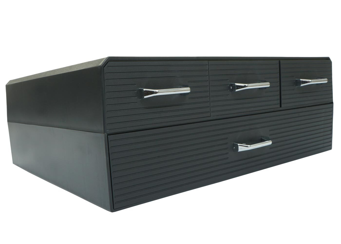 Ladebox voor koffiecapsules/theezakjes HWC-L99, opbergbox met 4 laden box 13x34x31cm