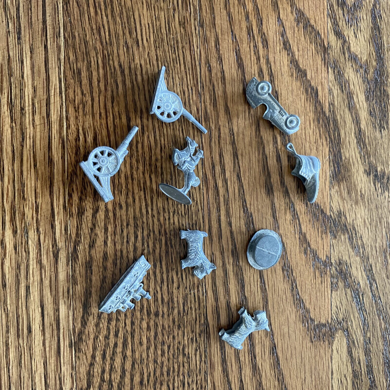 Original Vintage Monopoly Metal Game Pieces Replacement Tokens Lot of 9