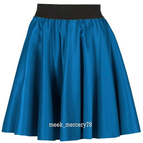 Satin Women's Swing Skirt Casual wear Ratro Skater Skirt Belly Dance S28-1 - Picture 40 of 46