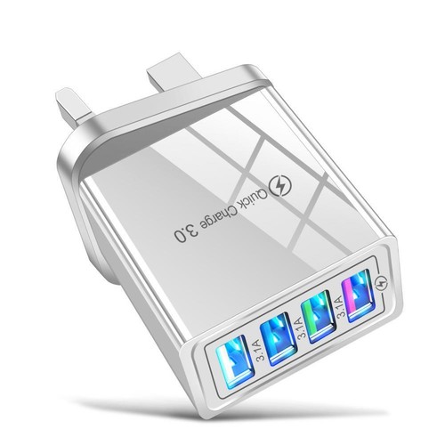 4 Multi Port Fast Quick Charge QC3.0 USB Hub Mains Charger Adapter UK Plug-2024 - Picture 6 of 19