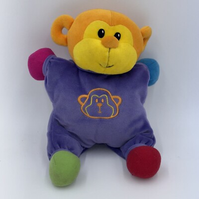 Lamaze Velour Purple Orange Monkey Rattle Crinkle Stuffed Animal Plush 9'' READ