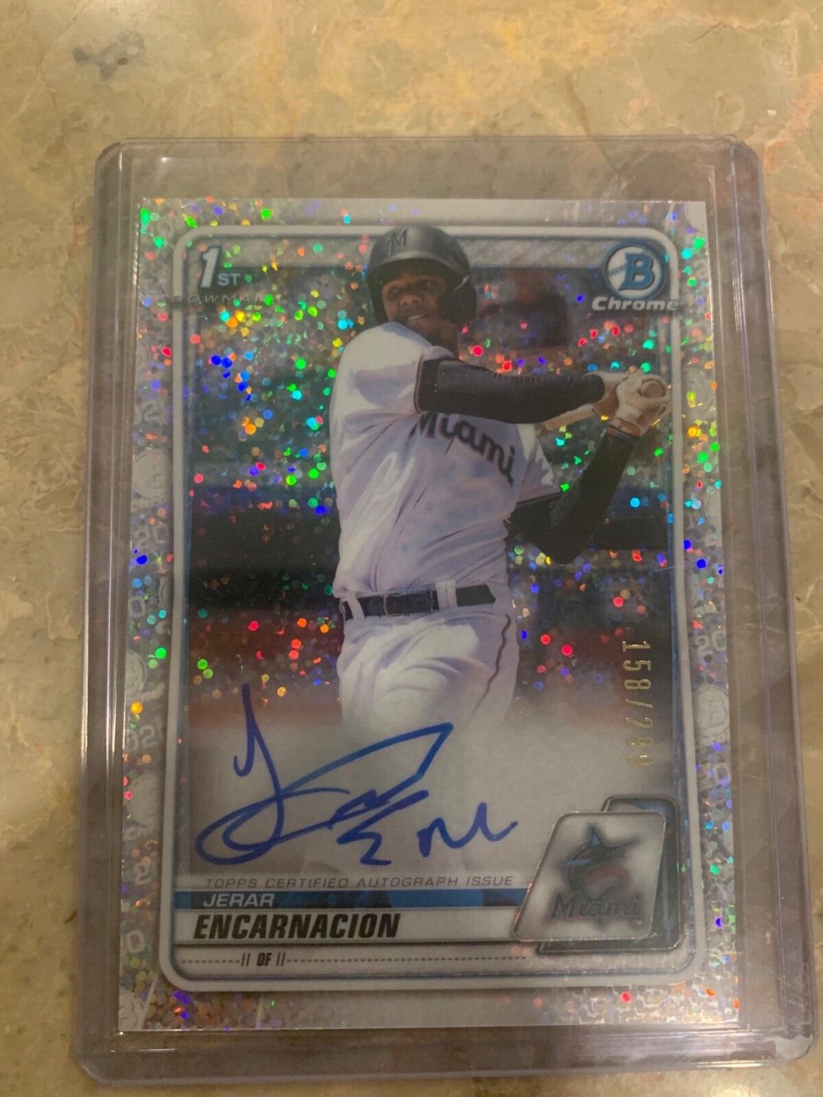 2020 1st Bowman Chrome Jerar Encarnacion Speckle Refractor Auto /299