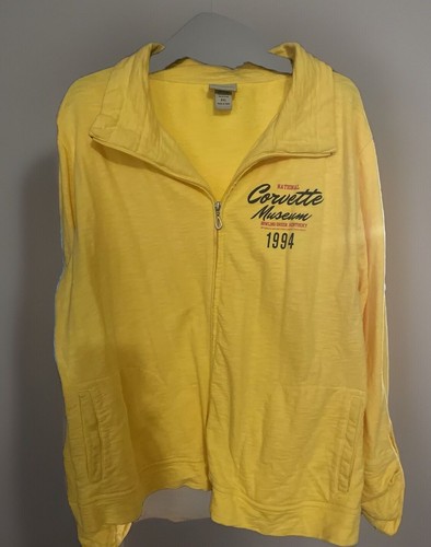 National Corvette Museum 1994 Damenjacke mit durchgehendem Reißverschluss Baumwolle gelb Größe XXL