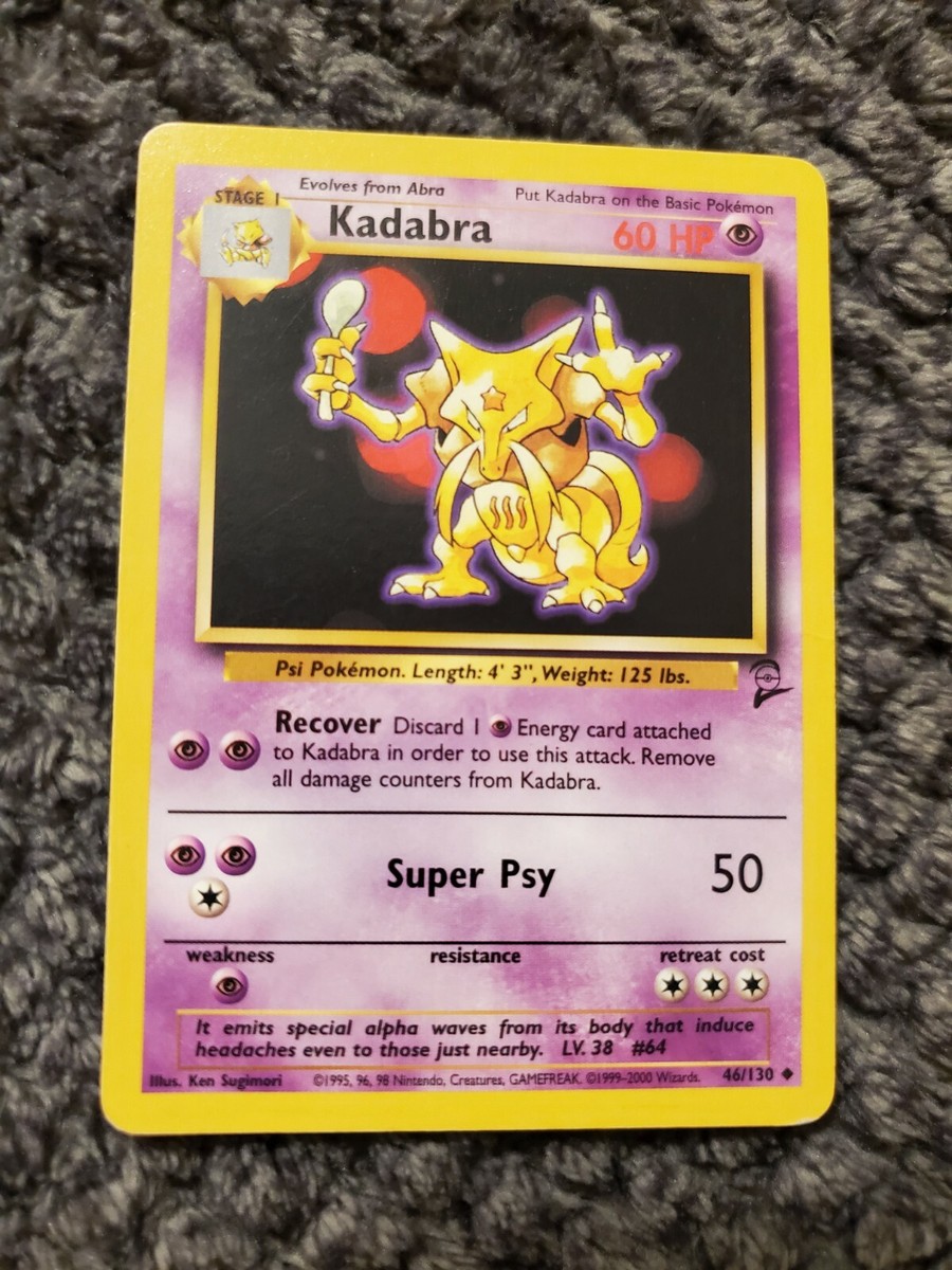 Kadabra 1995 Pokemon Card With Symbol | eBay