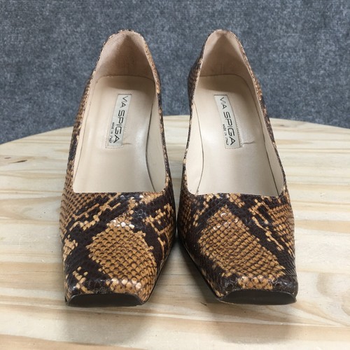 Via Spiga Shoes Womens 9 M Pump Multicolor Snakeskin Square Toe Block Heels - Picture 8 of 18