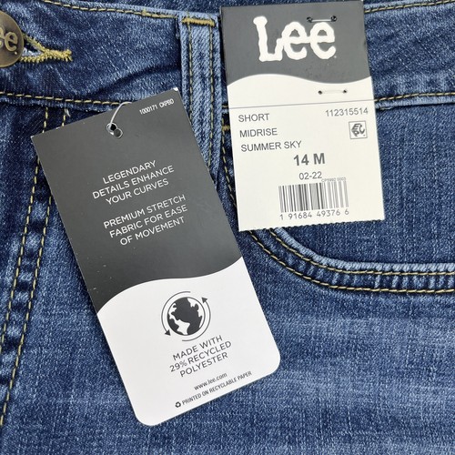 Lee Womens Sz 14 Shorts Regular Fit Short Mid Rise Blue Jean Denim Med Wash NWT - Picture 4 of 6