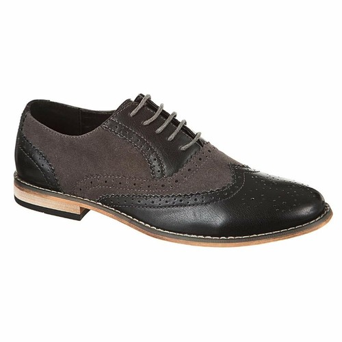 MENS GATSBY SHOES NEW DESIGNER JAZZ SPAT OFFICE PARTY FORMAL BROGUE SHOES SIZE - Picture 4 of 18