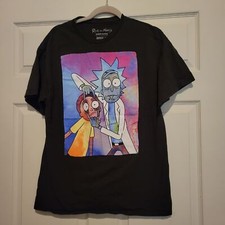 2017 Ripple Junction Mens Rick and Morty (adult swim) L Black Graphic T-Shirt