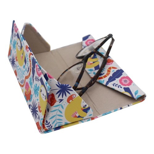 Estuche para Anteojos Plegable Jungle Sloth Magic Cuero Vegano Real Sic Moda Nuevo - Imagen 3 de 5