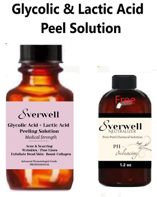 10%-70% Glycolic and Lactic Acid Peeling Solution kit, Aging, Dark spots