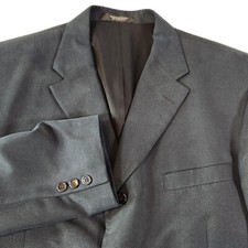 Haggar Black Label Mens 44R Black 3 Button Blazer Suit Jacket Sport Coat