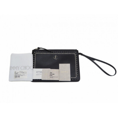 JIMMY CHOO ブラックレザー FARAクラッチバッグ ジミーチュウ クラッチバッグ - 黒 レザー（ジミーチュウ